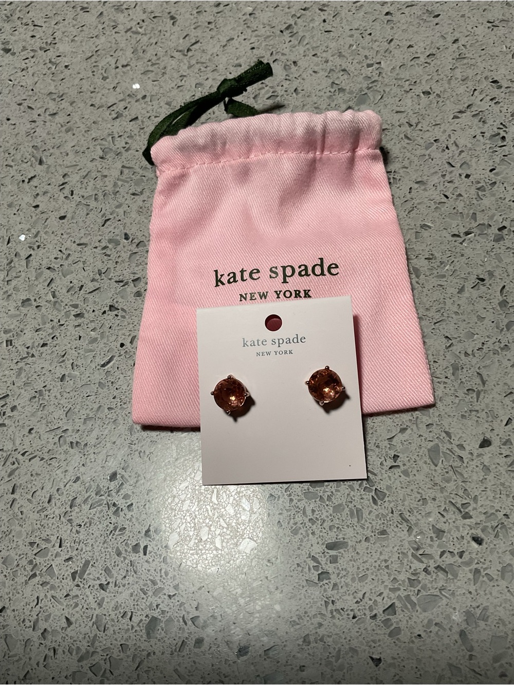 kate spade Pink Crystal Flower Stud Earrings